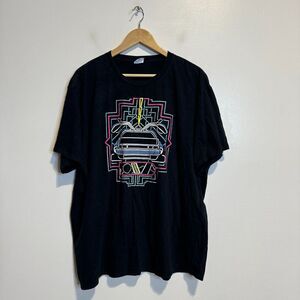 Delorean Back To The Future Graphic 3XL Men's Black T Shirt‎